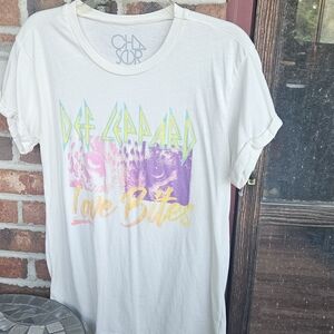 Chaser White Def Leppard Graphic Tee